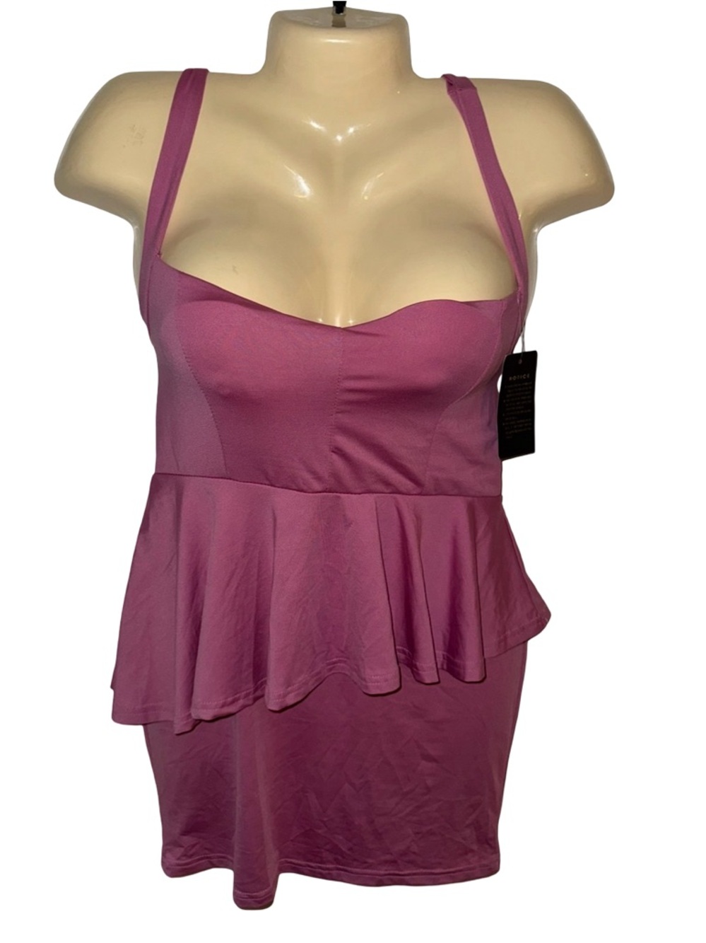Y2K Mauve Peplum Bustier Dress